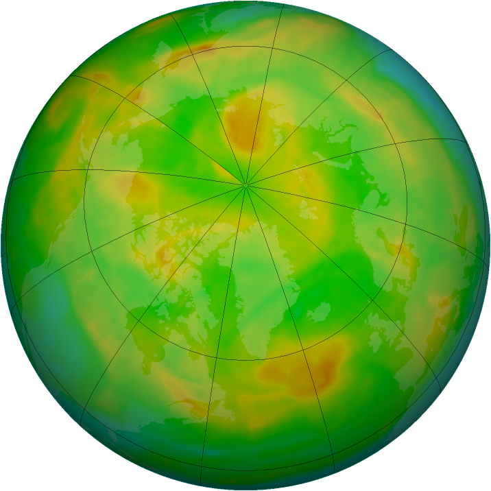 Arctic ozone map for 10 June 2013